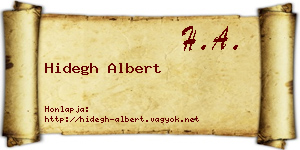 Hidegh Albert névjegykártya