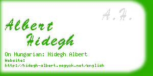 albert hidegh business card